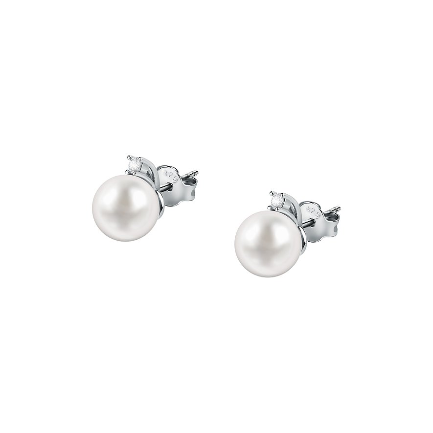 FAVS Ohrstecker, Süßwasserperle, Damen, 925er Silber, silber
