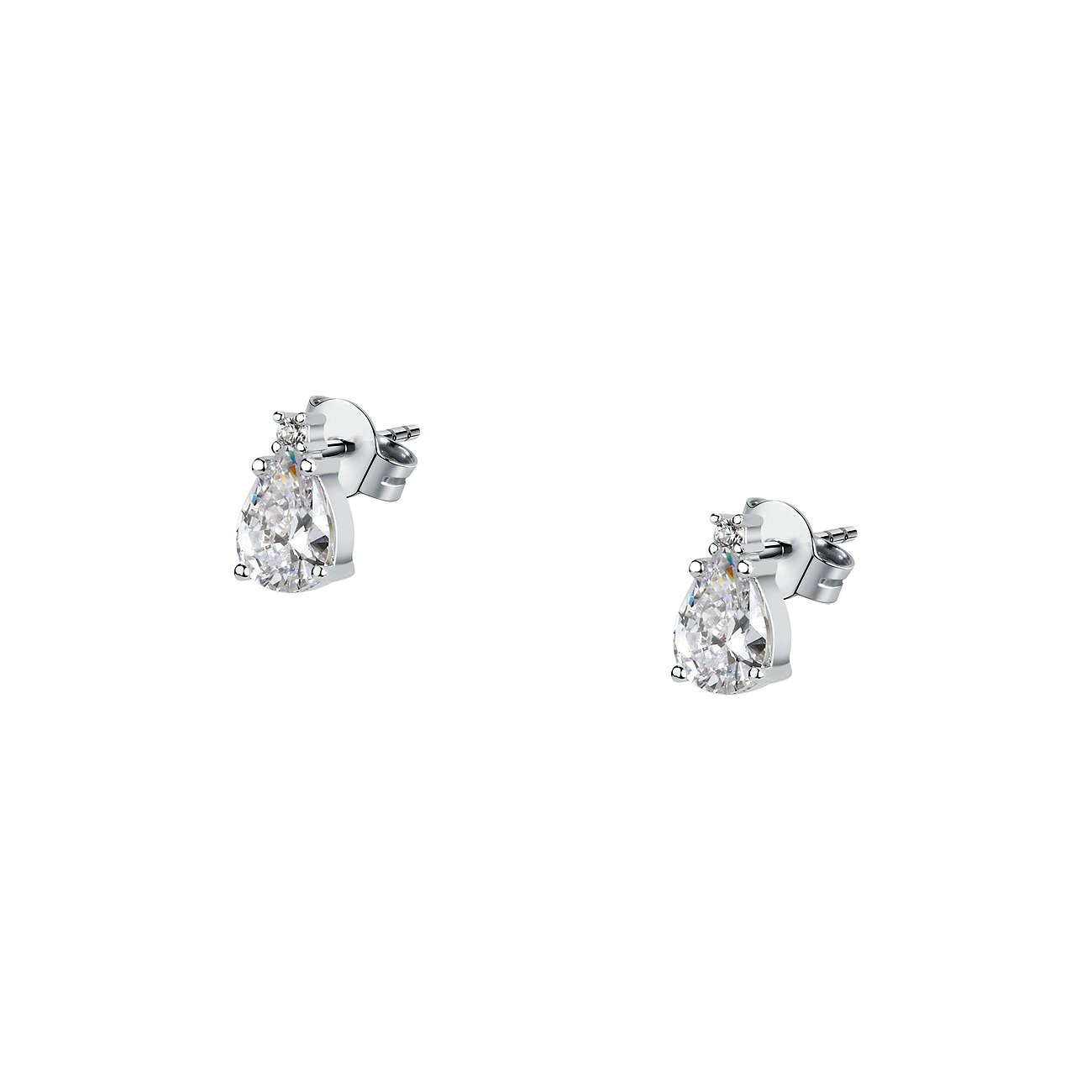 Orecchini a lobo FAVS in argento 925 con zirconi taglio a goccia.