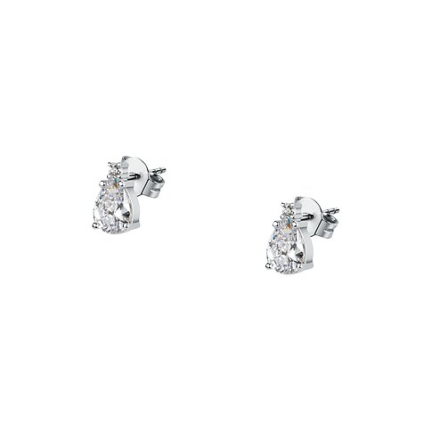 Clous d'oreilles FAVS en argent 925 avec zirconias taille poire.