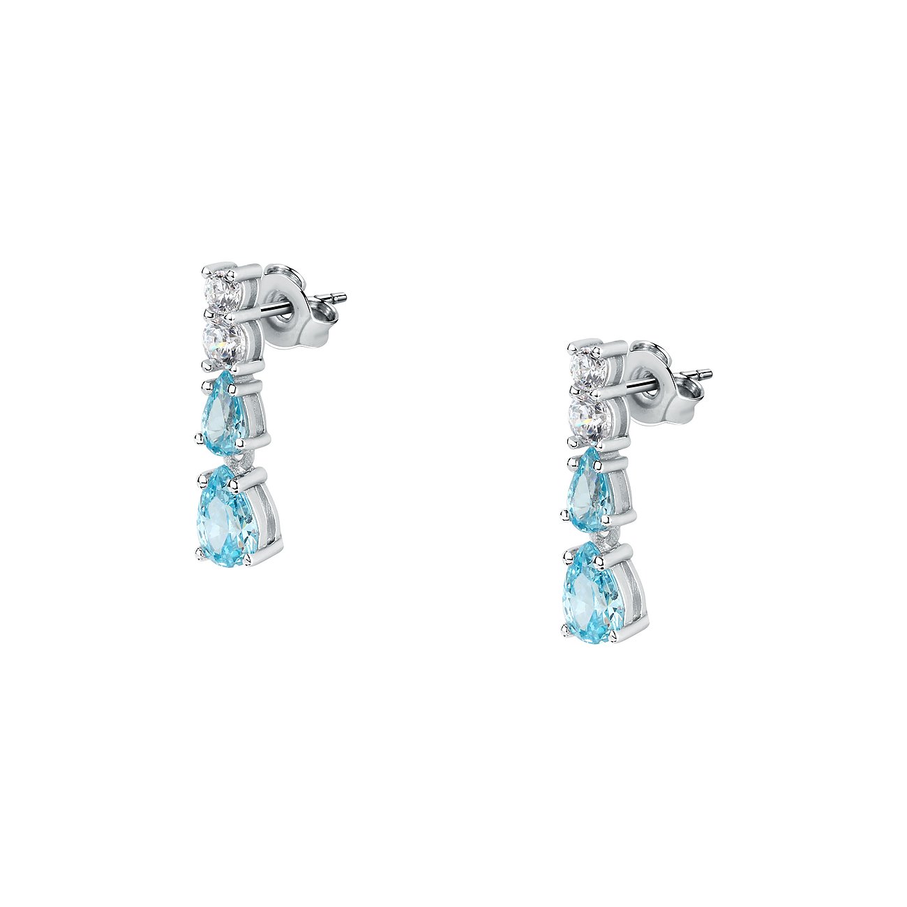 FAVS Ohrringe aus 925er Silber mit blauen Zirkonia.