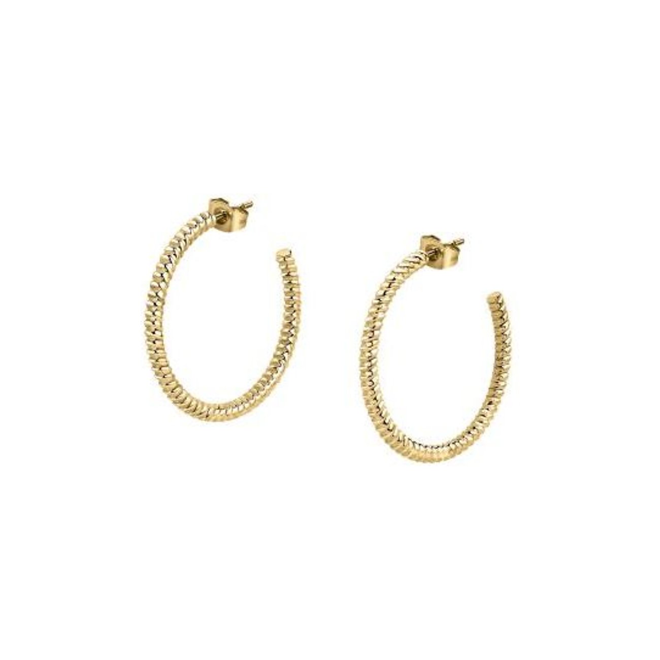 FAVS Ohrringe aus Edelstahl, goldfarben, mit strukturiertem Design.