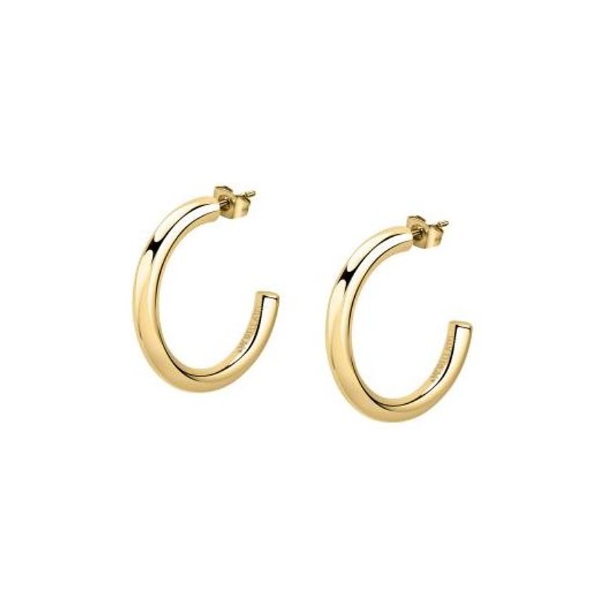 FAVS Øreringe i rustfrit stål, guldfarvede, creoler.