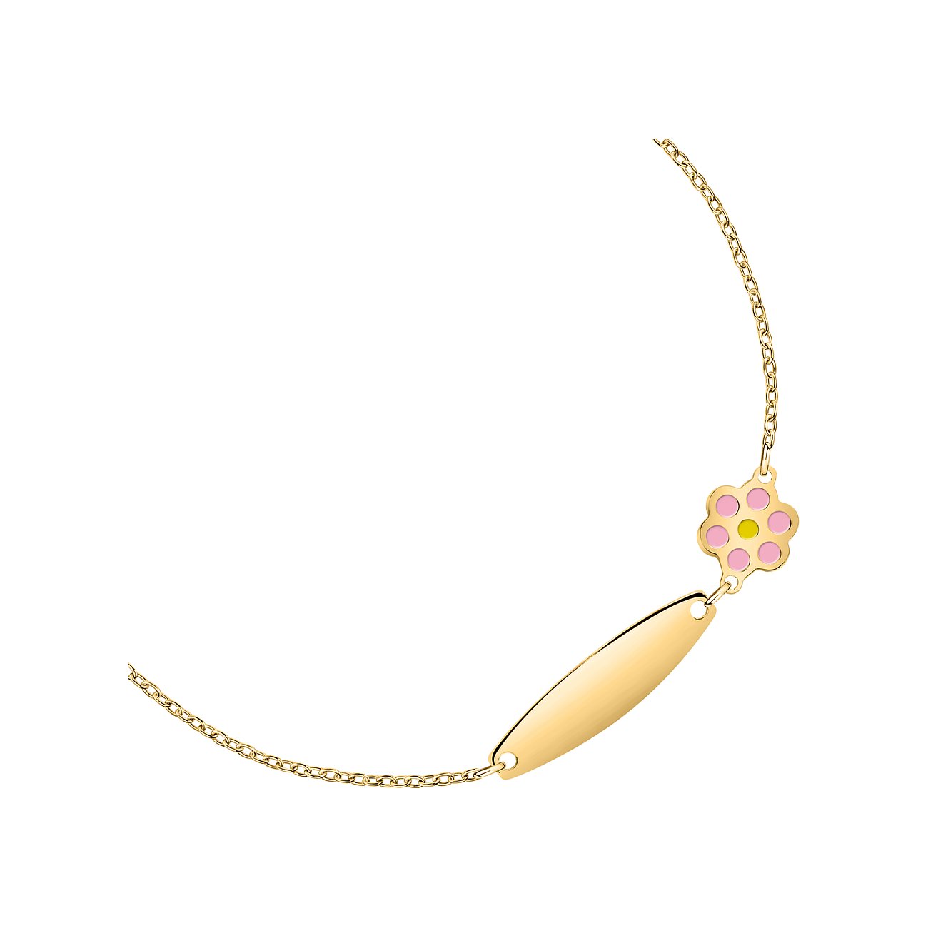 FAVS Little Friends Armband aus 375 Gelbgold mit Blumenanhänger.