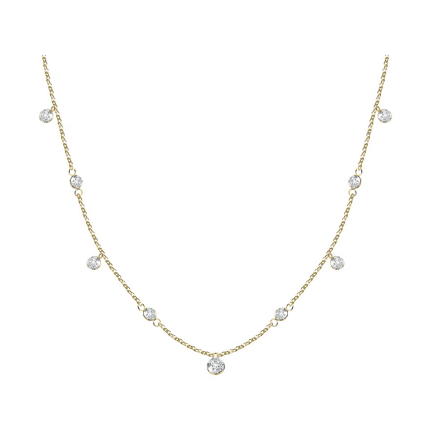 FAVS Kette, Zirkonia, Damen, 375er Gelbgold, gelbgold, Verschluss: Federring