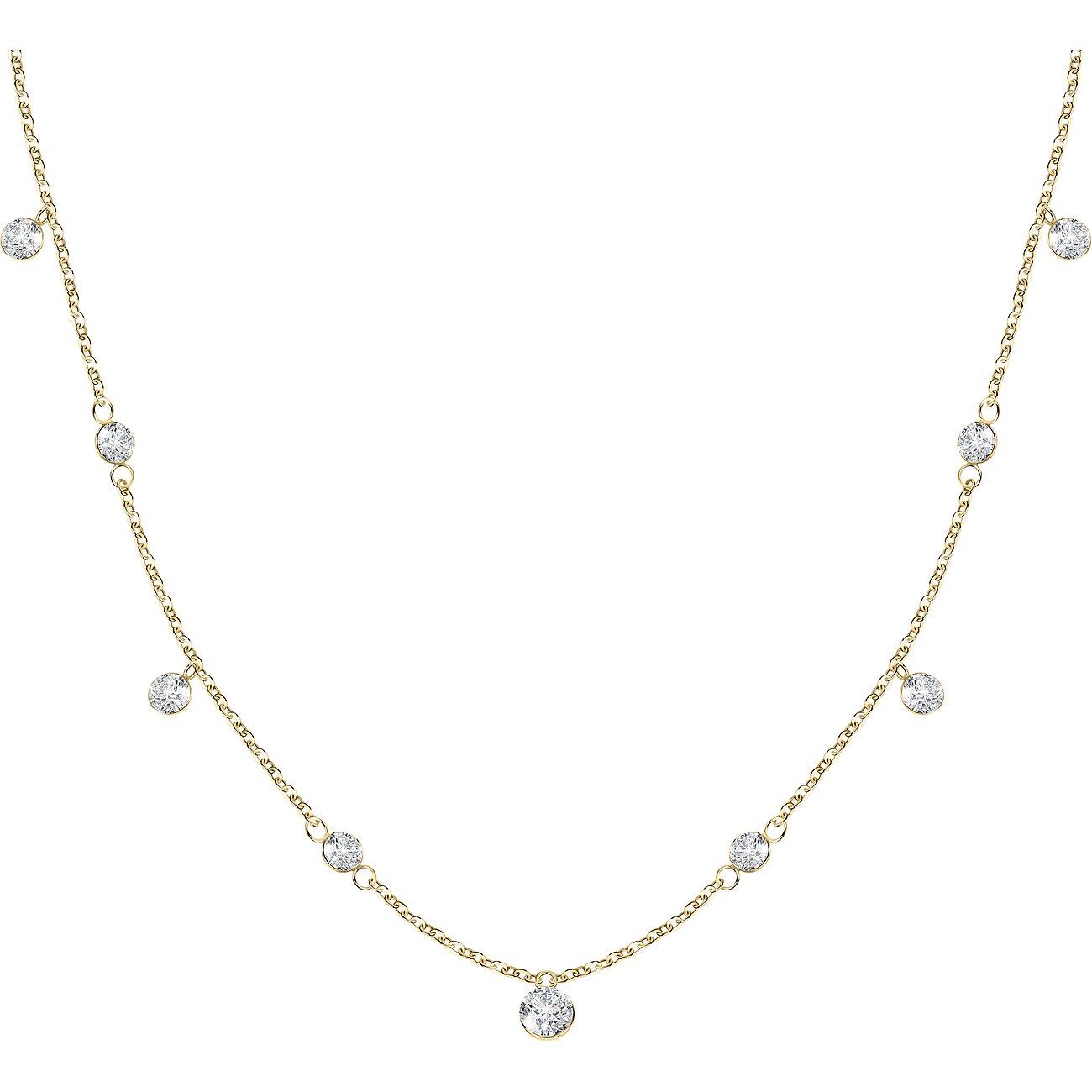 Collier FAVS en or jaune 375 avec zircone cubique.