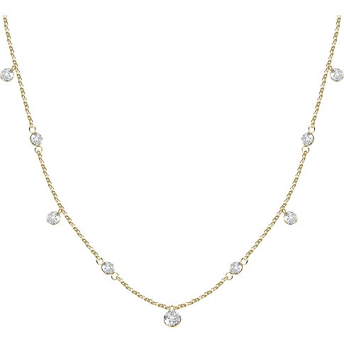 FAVS Halskæde i 375 gult guld med zirkonia.