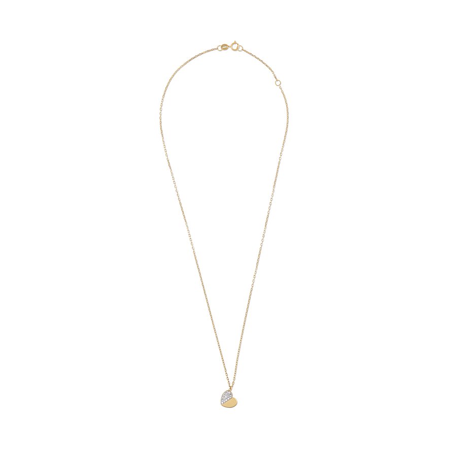 Collier FAVS en or jaune 375 avec cristal.