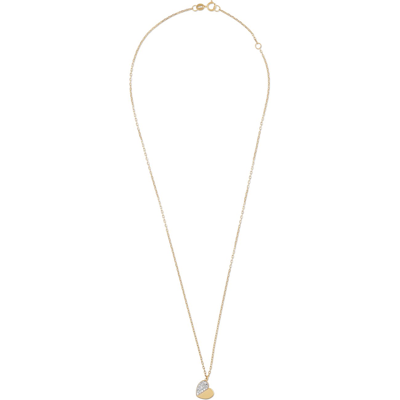 Collier FAVS en or jaune 375 avec cristal.