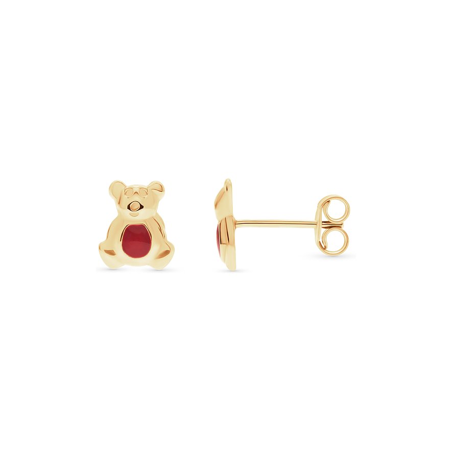 FAVS Little Friends Ohrstecker aus 375 Gelbgold mit rotem Bauch.