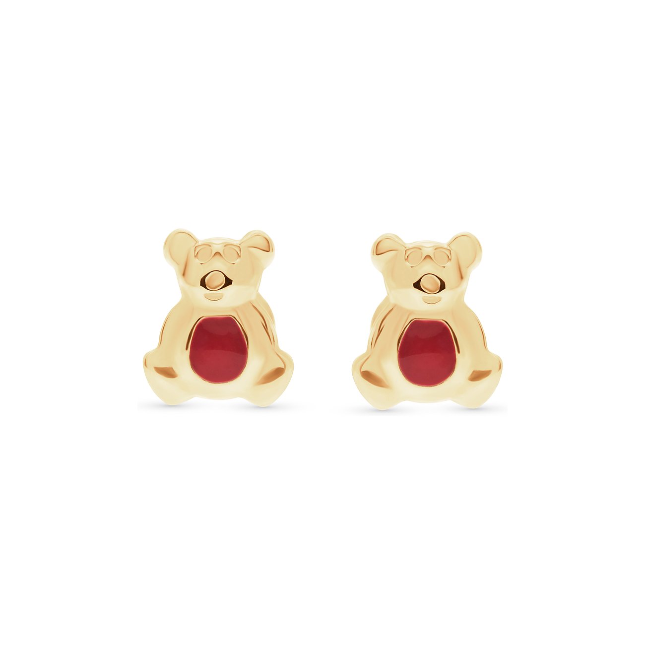 FAVS Little Friends Ohrstecker aus 375 Gelbgold mit rotem Bauch.