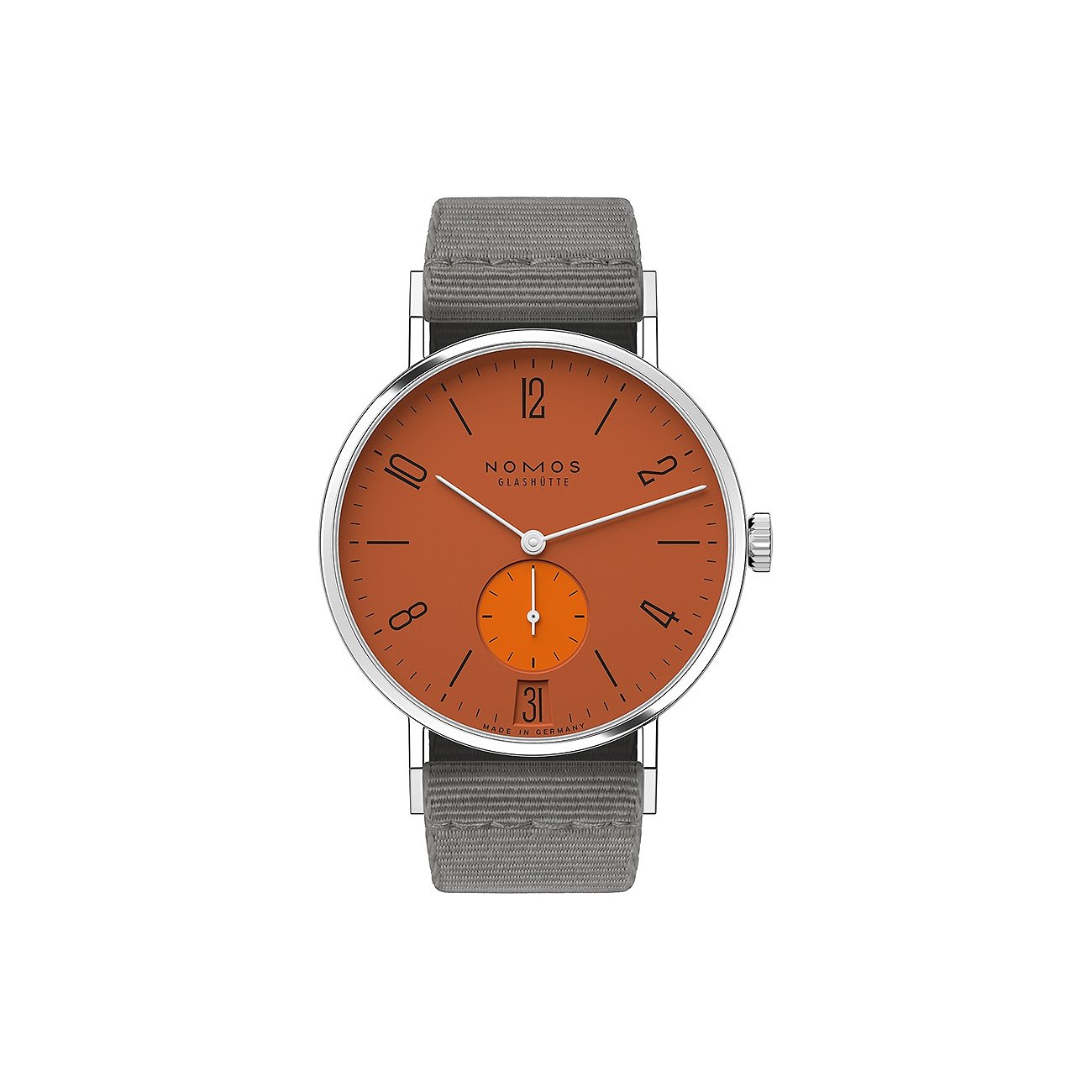 Nomos Glashütte Unisexuhr Tangente 38 Datum Poporange 179.S13