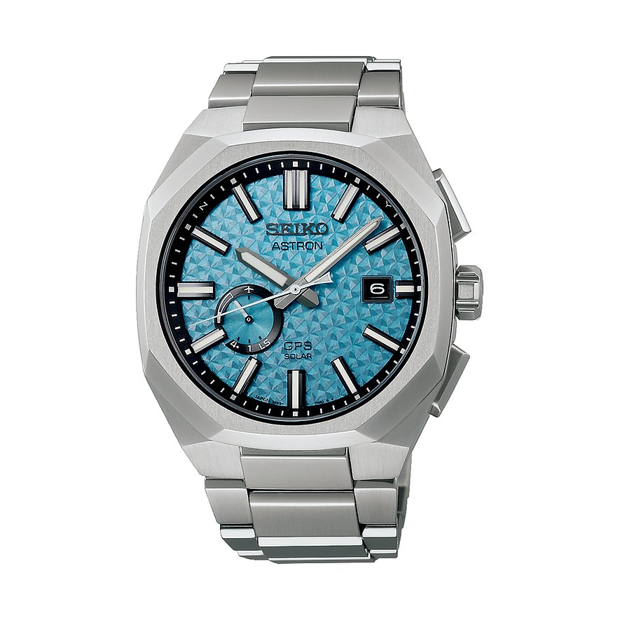 Seiko Herrenuhr Astron GPS Solar Dual Time Limited Edition SSJ027J1, Herren, Titan, Armband: Metall, Solar, analog