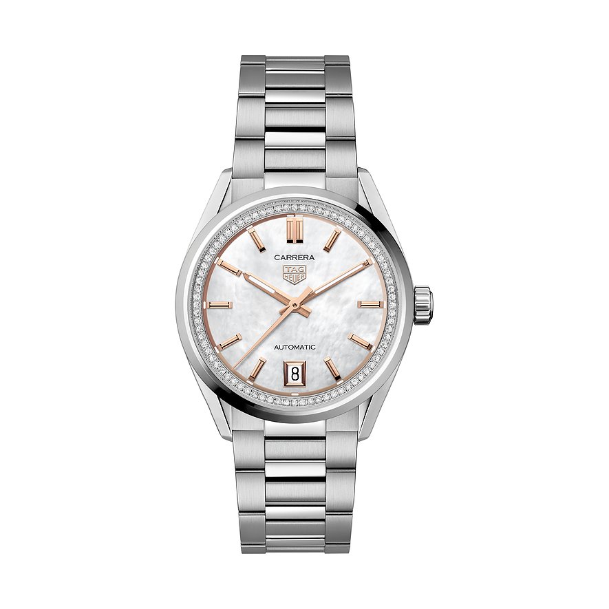 TAG Heuer Damenuhr Carrera WBN231C.BA0001, Damen, Edelstahl, Armband: Edelstahl, analog