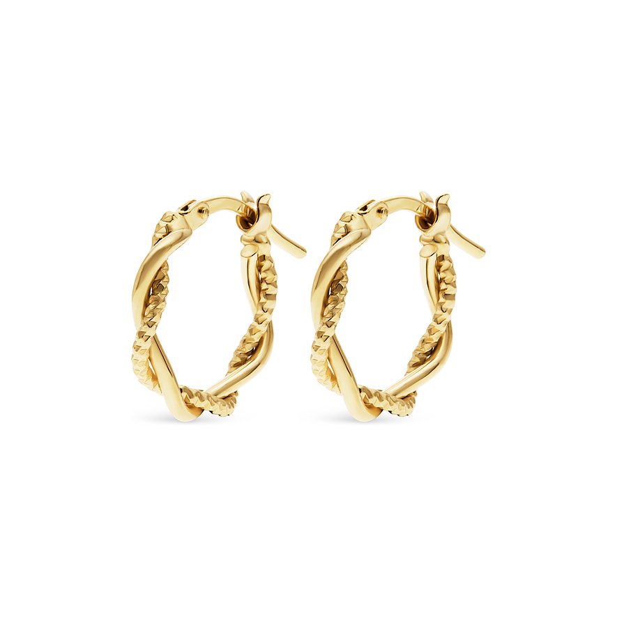 FAVS Creolen, Damen, 925er Silber, gelbgold