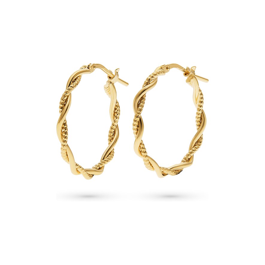 FAVS Creolen, Damen, 925er Silber, gelbgold