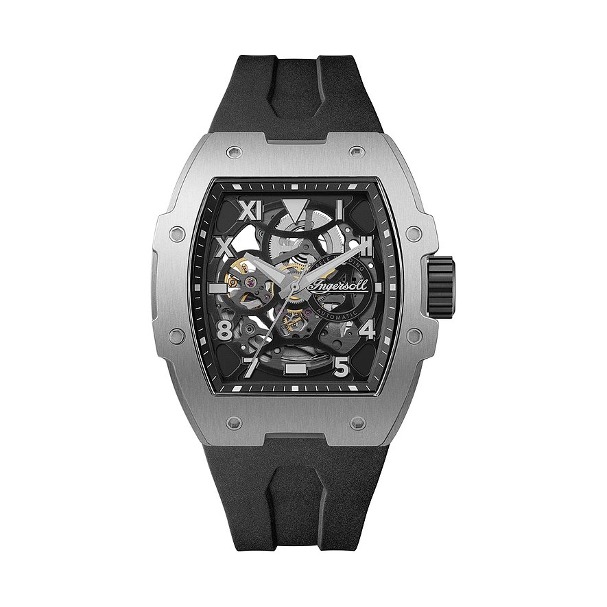 Ingersoll Herrenuhr The Play I15301, Herren, Edelstahl, Armband: Kunststoff, Automatik, analog
