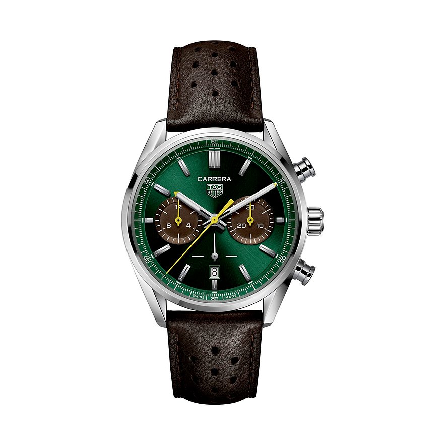 TAG Heuer Chronograph Carrera EU Special Edition CBN201K.FC6569, Herren, Edelstahl, Armband: Leder, analog