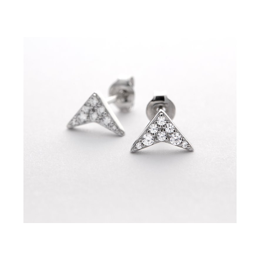 FAVS Ohrstecker aus 375 Weißgold mit Zirkonia.