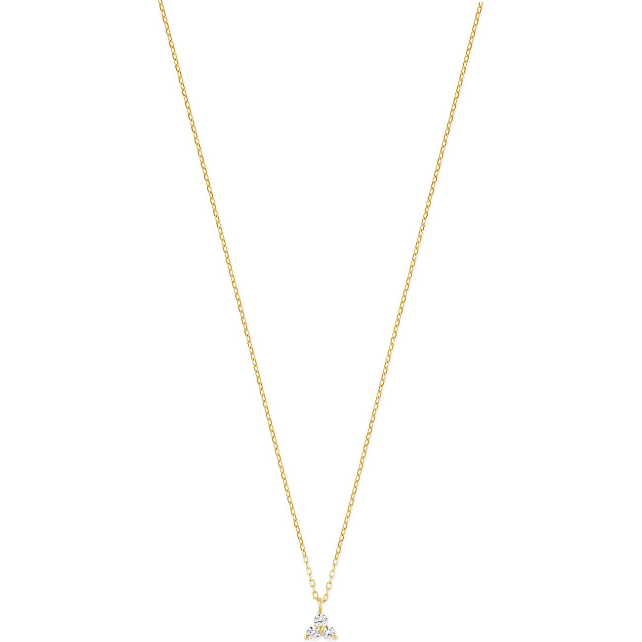 FAVS Halsschmuck aus 375 Gelbgold mit drei Zirkonia.