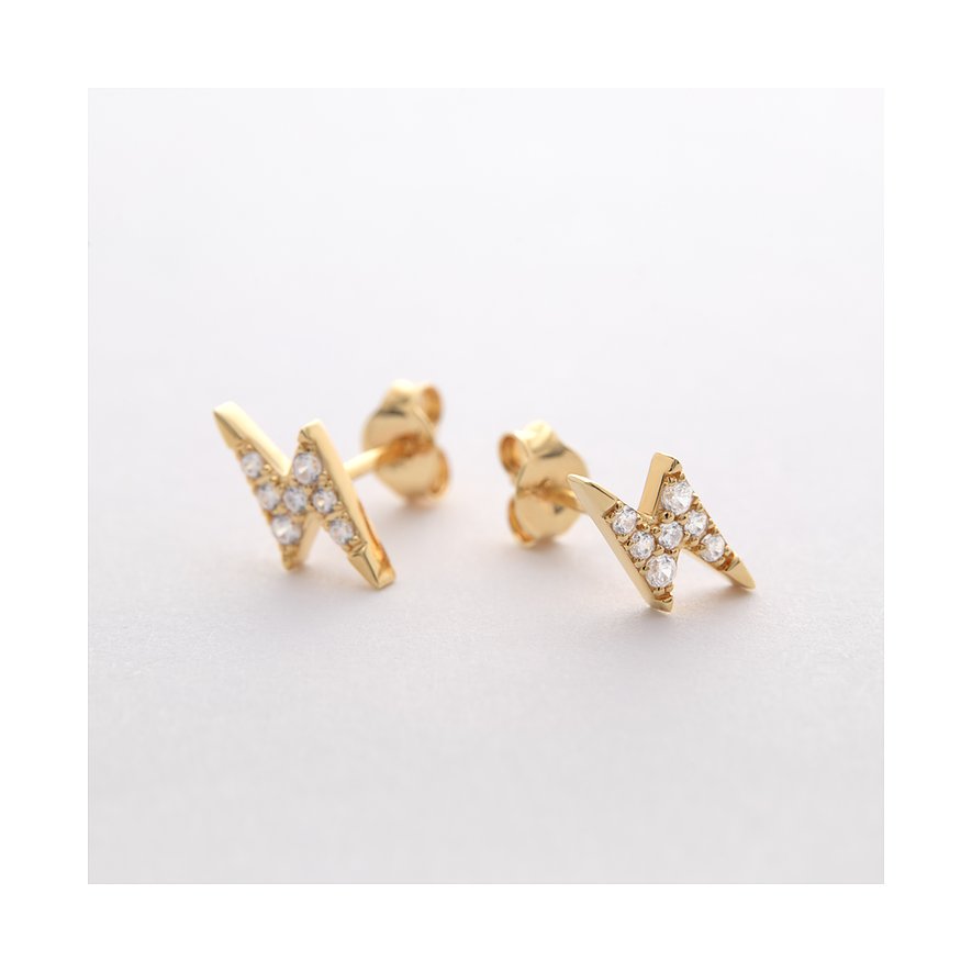 FAVS Ohrstecker aus 375 Gelbgold mit Zirkonia besetzt.