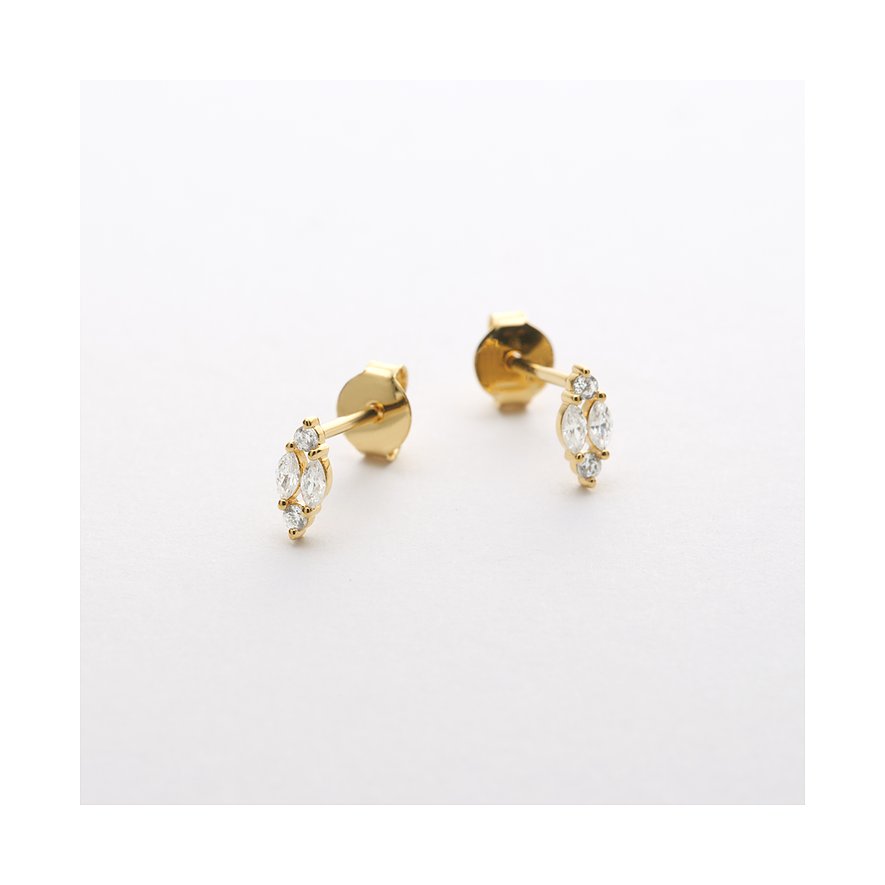 FAVS Ohrstecker aus 375 Gelbgold mit Zirkonia.