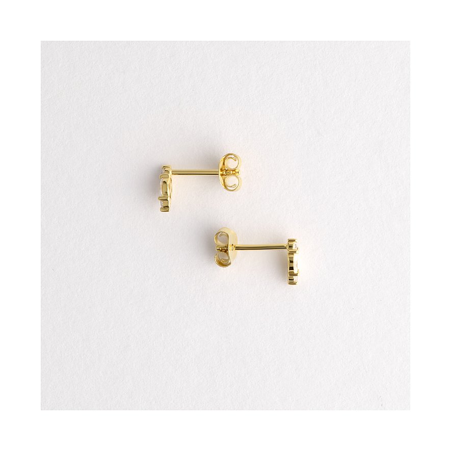 FAVS Ohrstecker aus 375 Gelbgold mit weißen Zirkonia.