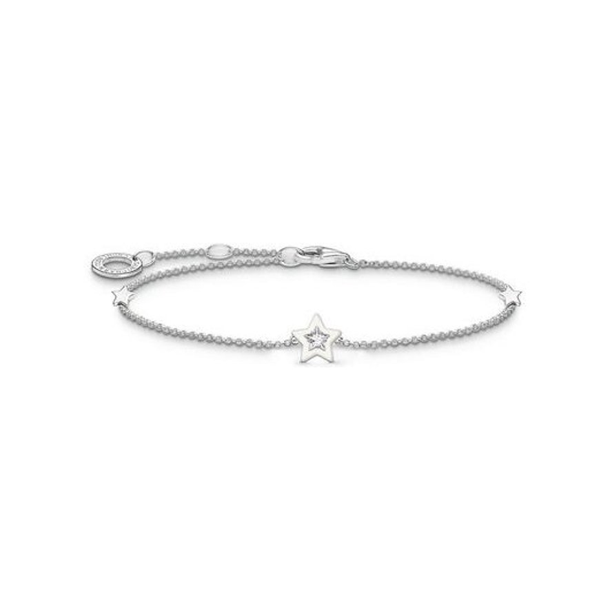 2. Chance - Thomas Sabo Armband A2136-041-14-L19v, Zirkonia, Damen, Silber, Emaille, weiß