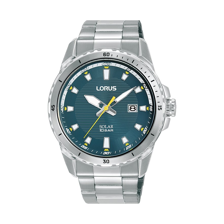 Lorus Herrenuhr Sport RX369AX9, Herren, Edelstahl, Armband: Metall, Solar, analog