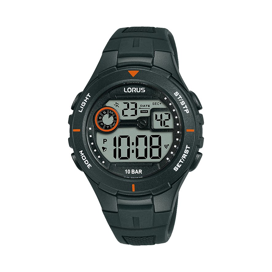Lorus Chronograph Sport R2381PX9, Herren, Kunststoff, Armband: Silikon, Quarz, digital