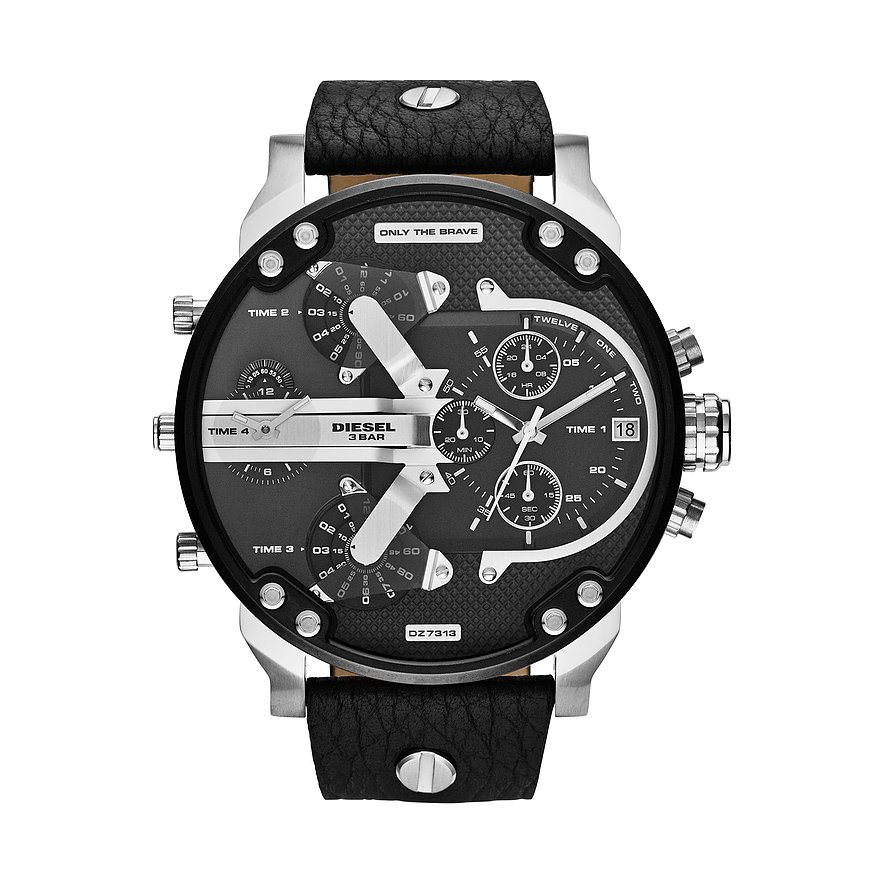 2. Chance - Diesel Chronograph DZ7313, Herren, Edelstahl, Armband: Leder, Quarz, analog