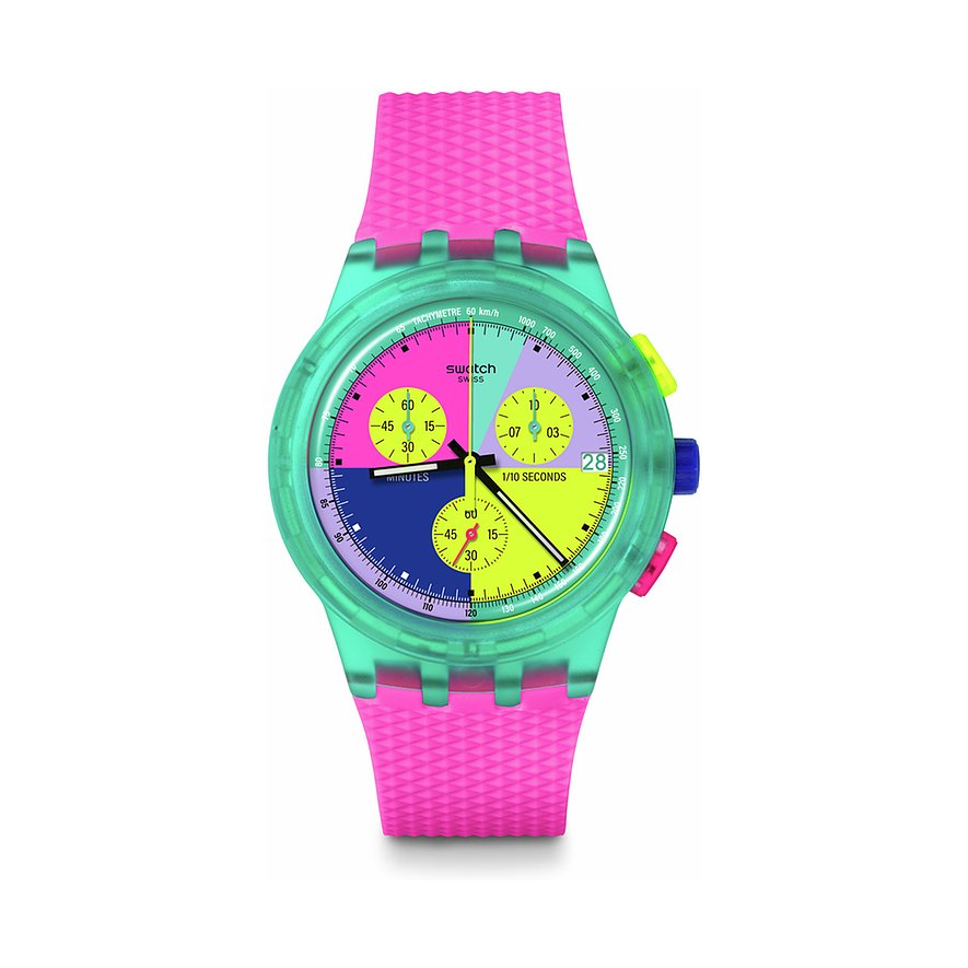Swatch Unisexuhr 2405 SWATCH NEON SUSG408, Unisex, Kunststoff, Armband: Silikon, Quarz