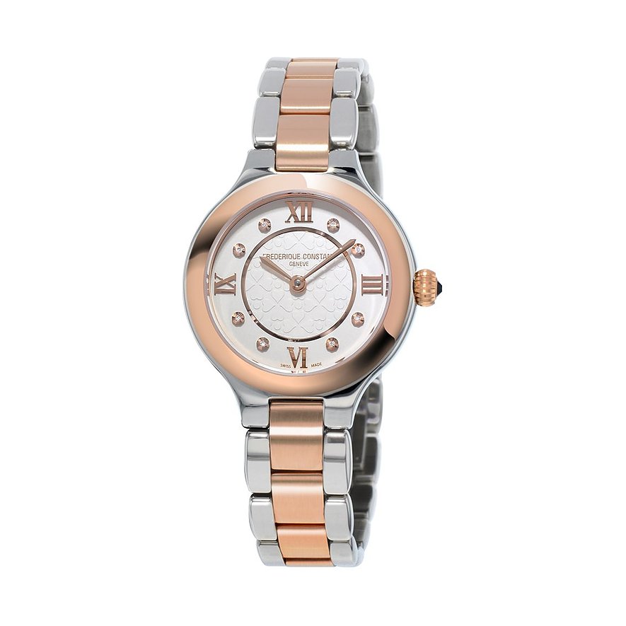 2. Chance - Frederique Constant Damenuhr FC-200WHD1ER32B, Damen, 585er Edelstahl, Armband: Edelstahl, Quarz, analog