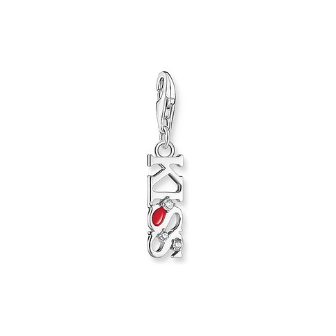 Thomas Sabo Anhängeschmuck aus 925er Silber mit Zirkonia und roter Emaille.