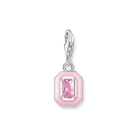 Thomas Sabo Anhänger aus 925er Silber mit pinker Emaille und pinkem Zirkonia.