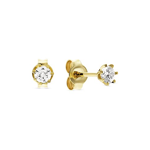 FAVS Ohrstecker aus 375 Gelbgold mit Zirkonia.