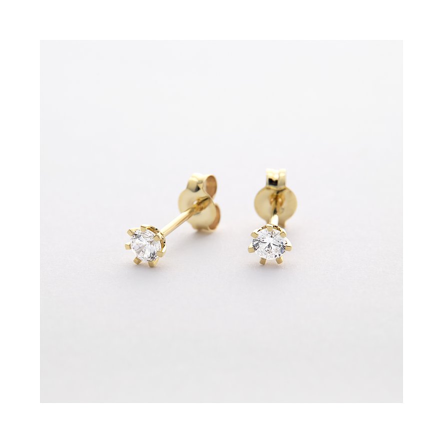 FAVS Ohrstecker aus 375 Gelbgold mit Zirkonia.