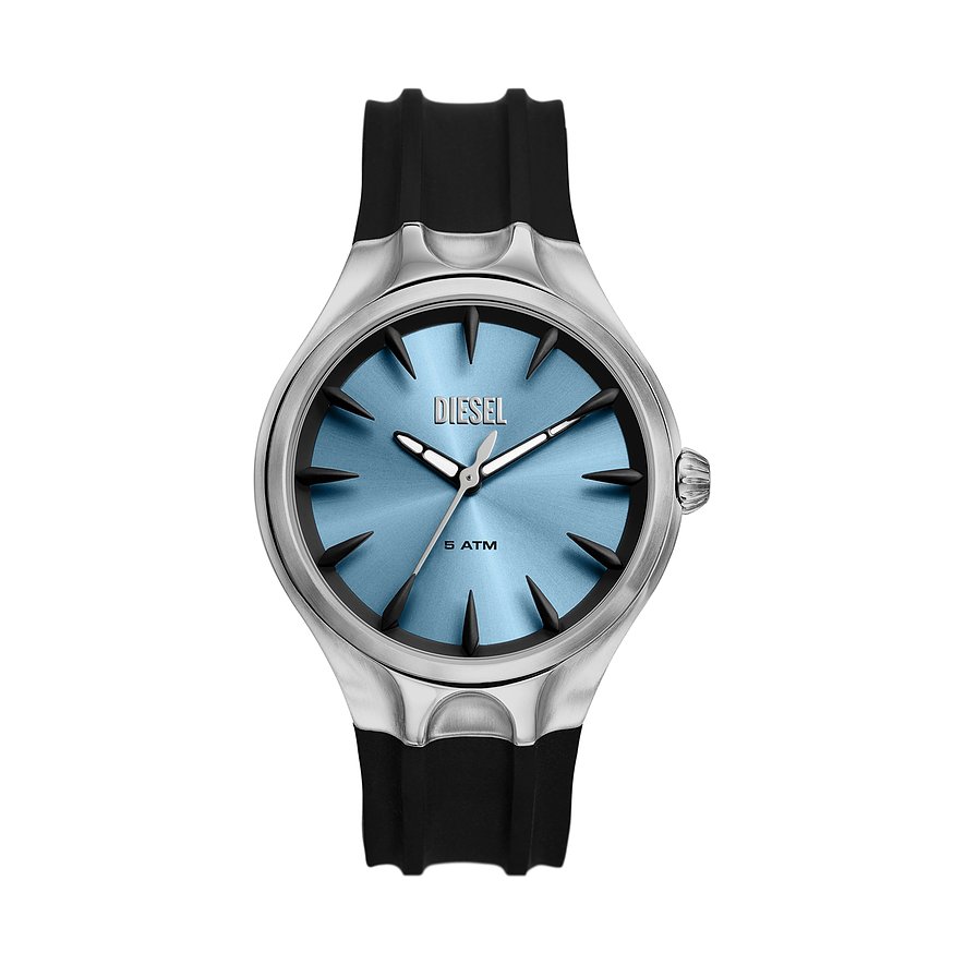 Diesel Herrenuhr STREAMLINE DZ2216, Herren, Edelstahl, Armband: Silikon, Quarz, analog