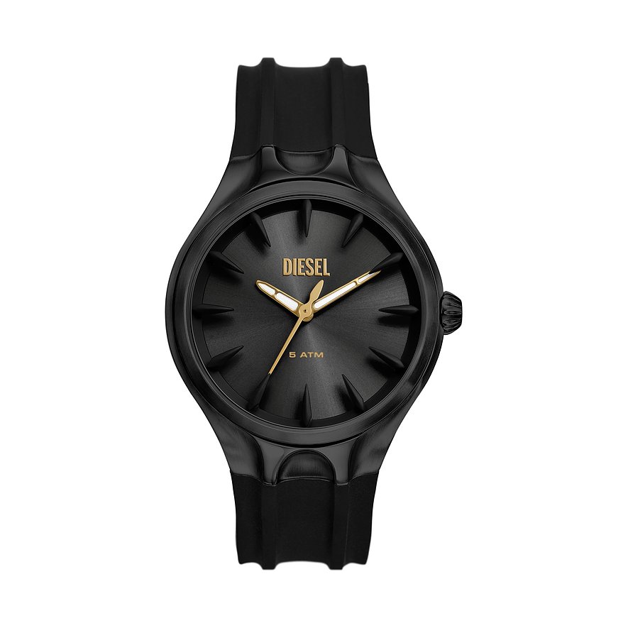 Diesel Herrenuhr STREAMLINE DZ2217, Herren, Edelstahl, Armband: Silikon, Quarz, analog