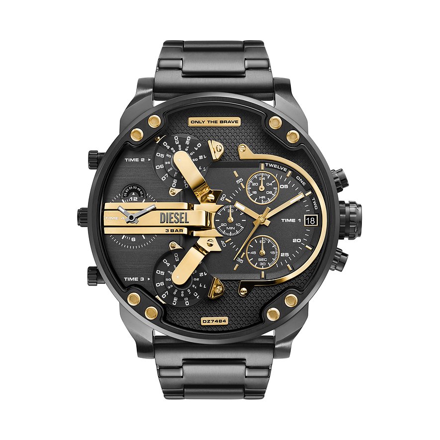 Diesel Chronograph MR. DADDY DZ7484, Herren, Edelstahl, Armband: Edelstahl, Quarz, analog