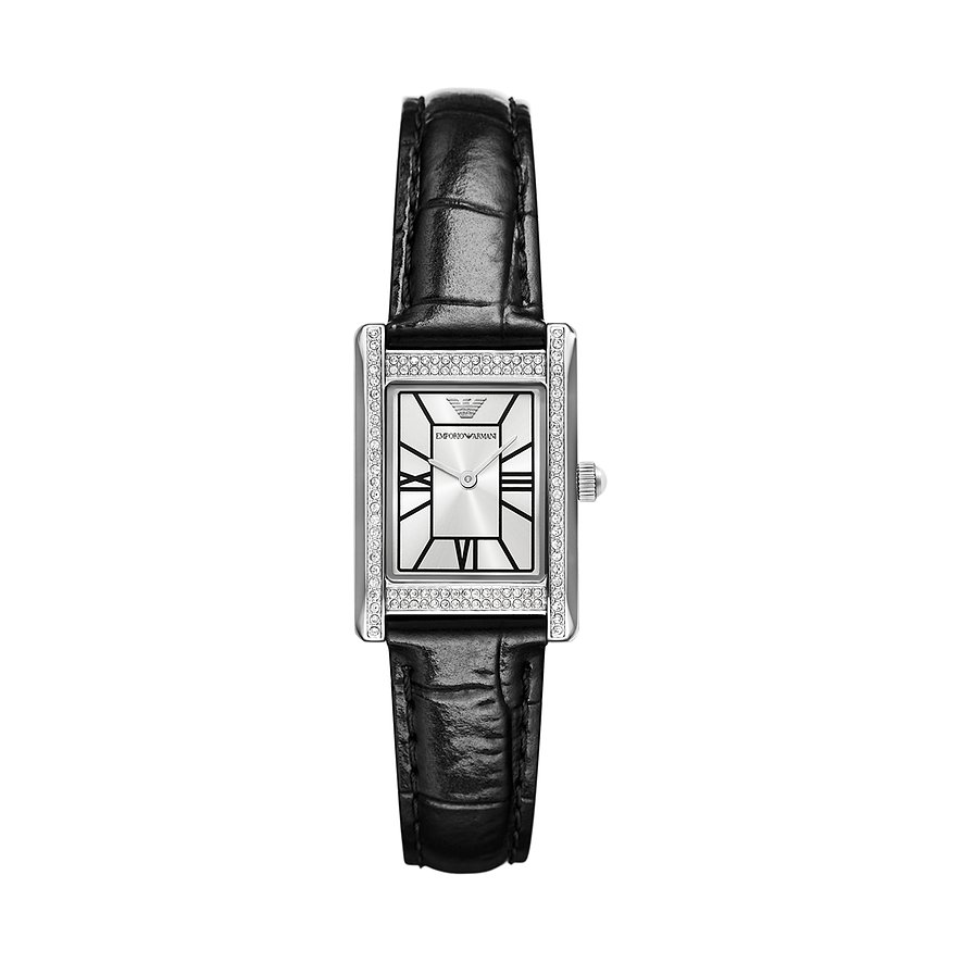 Emporio Armani Damenuhr AR11623, Damen, Edelstahl, Armband: Leder, Quarz, analog
