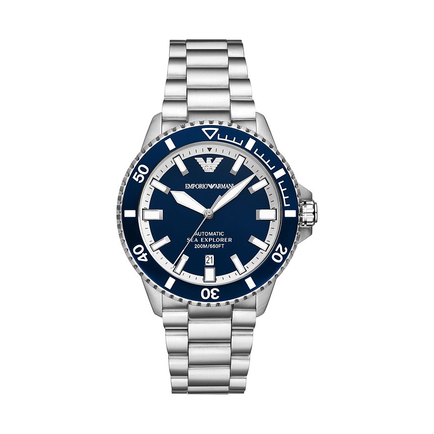 Emporio Armani Herrenuhr AR60079, Herren, Edelstahl, Armband: Edelstahl, Automatik, analog