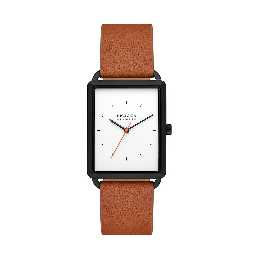 Skagen Herrenuhr HAGEN SKW6929, Herren, Edelstahl, Armband: Leder, Quarz, analog