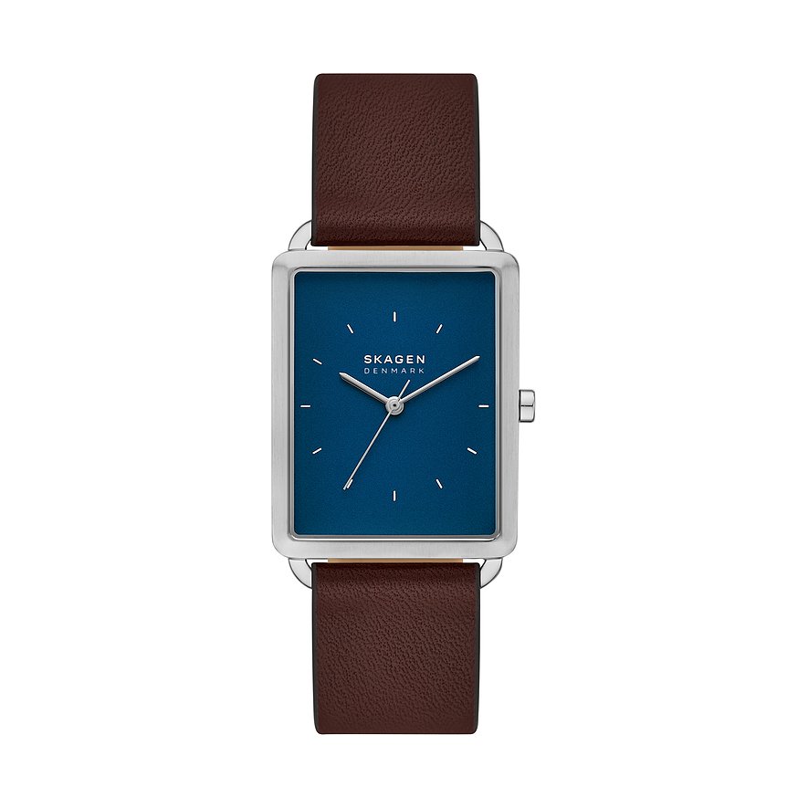 Skagen Herrenuhr HAGEN SKW6930, Herren, Edelstahl, Armband: Leder, Quarz, analog
