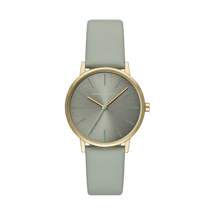 Armani Exchange Damenuhr AX5618, Damen, Edelstahl, Armband: Leder, Quarz, analog