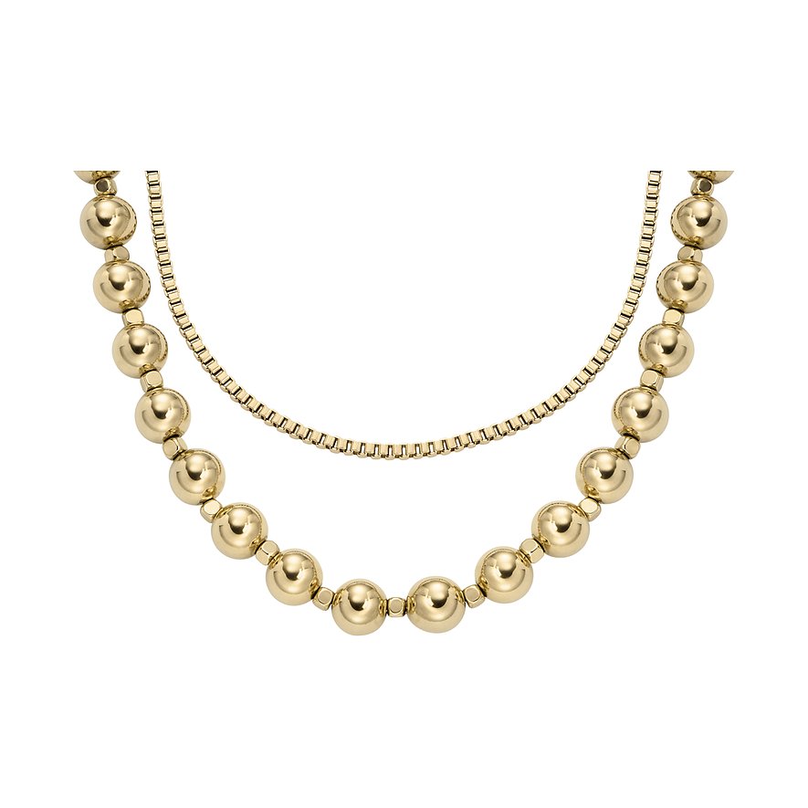 Fossil Kette JEWELRY, Damen, Edelstahl, gold