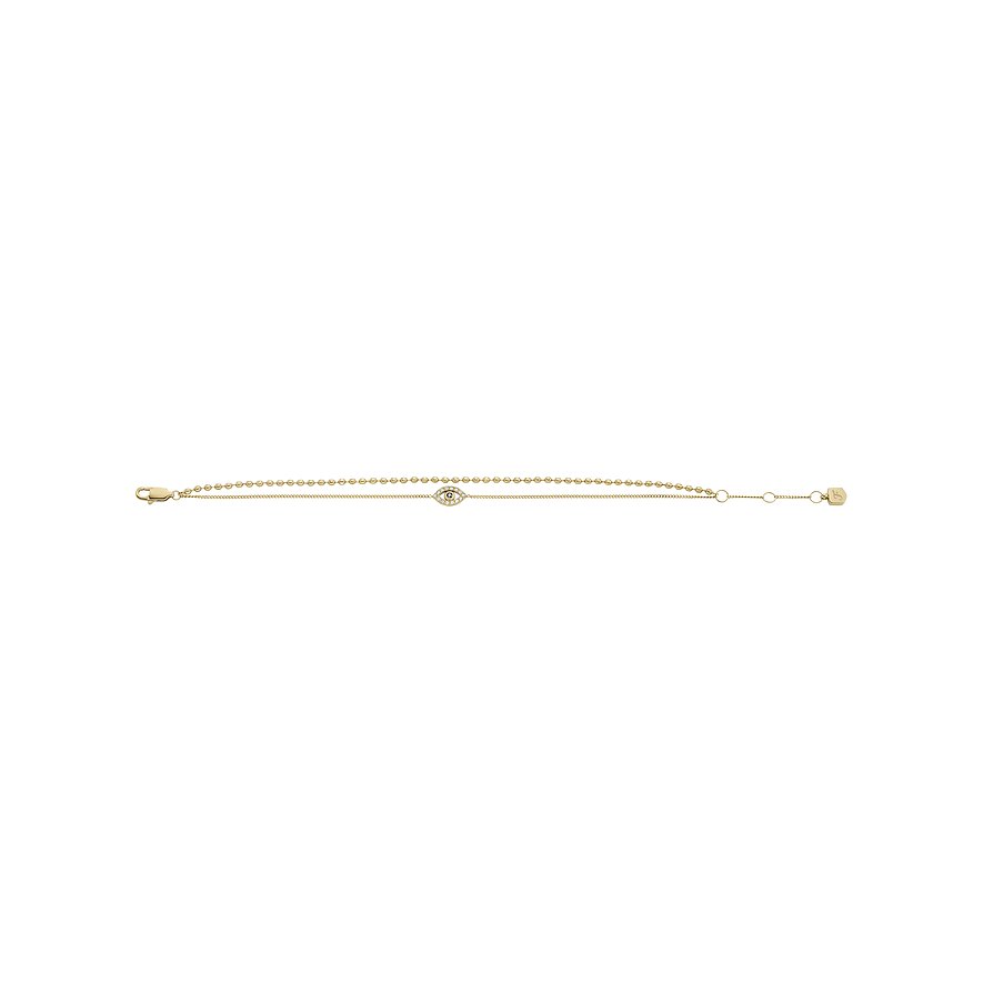 Fossil Armband SUTTON, Glasstein, Damen, Edelstahl, gold