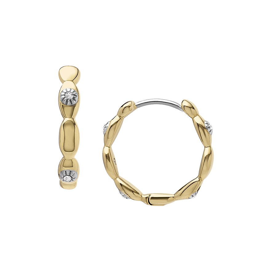 Fossil Creolen SUTTON, Glasstein, Damen, Edelstahl, gold