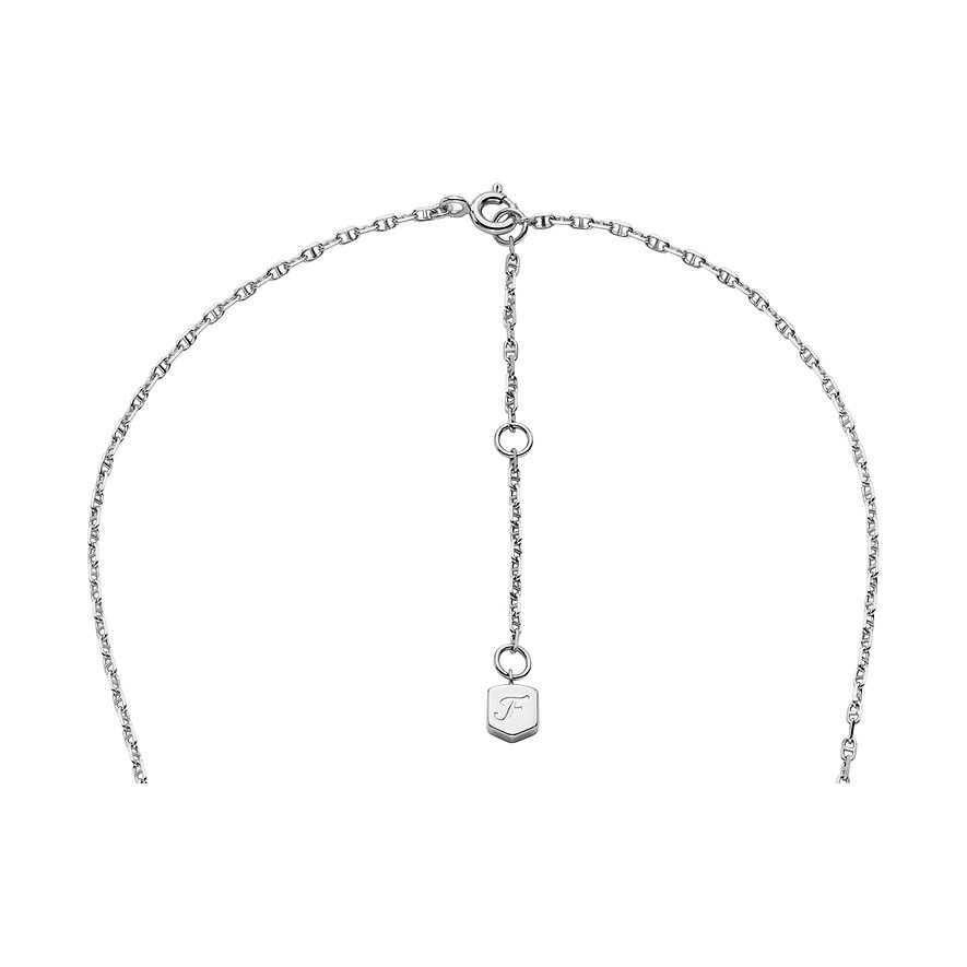 Fossil Kette STERLING, Zirkonia, Damen, 925er Silber, silber