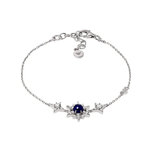 Bracelet Emporio Armani en argent 925 avec pierre de verre et zircons blancs.