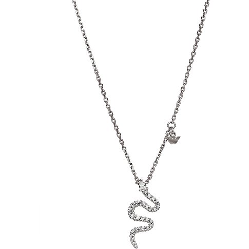 Emporio Armani Halskette aus 925er Silber mit Zirkonia im Schlangendesign.